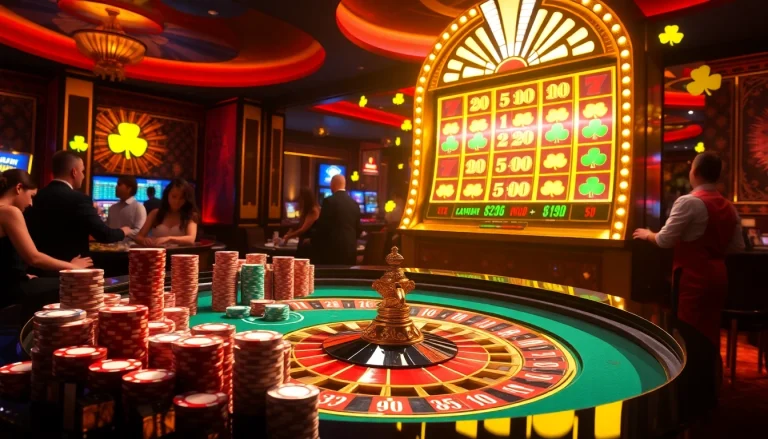 Experience the thrill of luck8 with vibrant roulette and poker action in a luxurious casino.