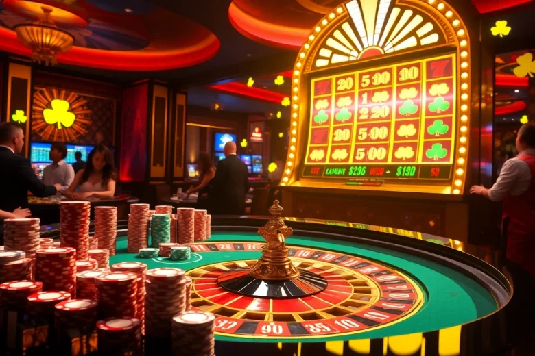 Experience the thrill of luck8 with vibrant roulette and poker action in a luxurious casino.