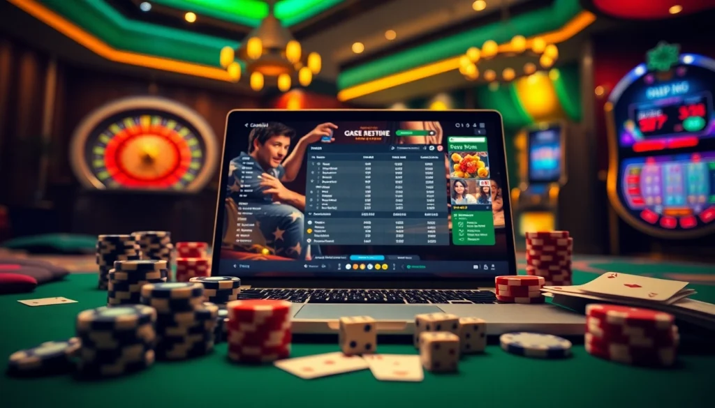 Engage in thrilling gameplay on https://bl-555.io/ with vibrant casino elements like poker chips and dice.
