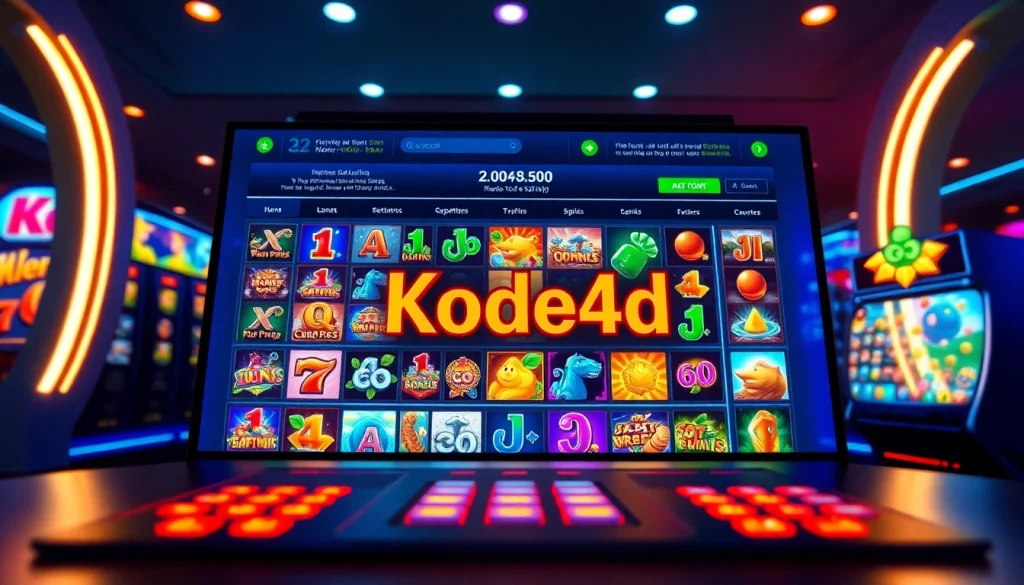 Kode4d online gaming platform showcasing vibrant slot games with user testimonials
