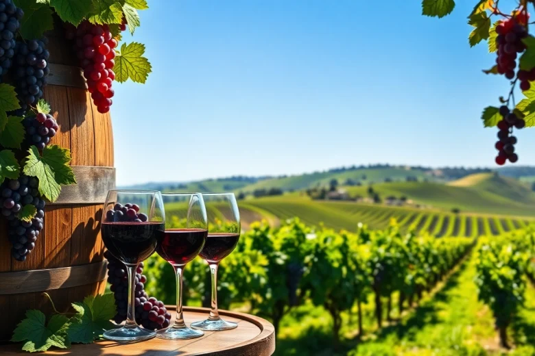 Enjoying rich wines at Sacramento Wineries in a scenic vineyard setting.