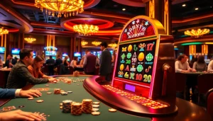 Engaging online slots featuring colorful machines and vibrant casino atmosphere.