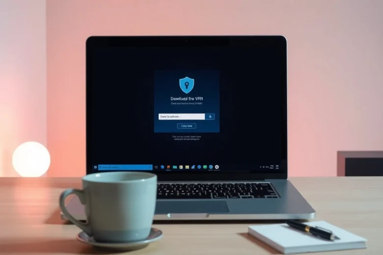 Download free VPN on Windows laptop, showcasing user-friendly interface and setup process.