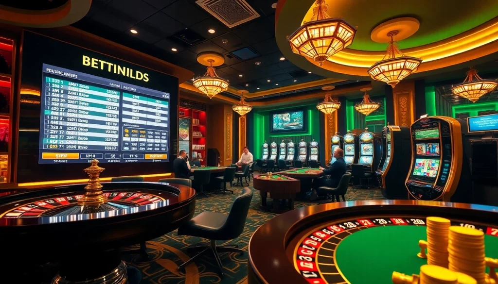 Betting action on indibet com with vibrant casino tables and sports displays.