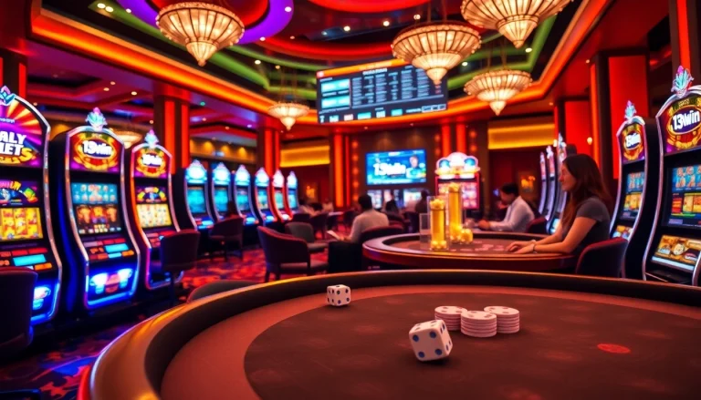 Engaging in the exciting 13Win game with vibrant casino elements and immersive betting experiences.