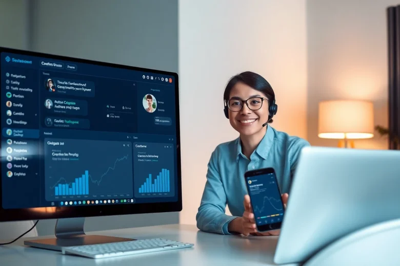 通过现代客户服务平台界面，探索美洽官网的先进功能。