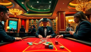 Experience high-stakes excitement at Lc88 casino table with vibrant chips and engaging gameplay.