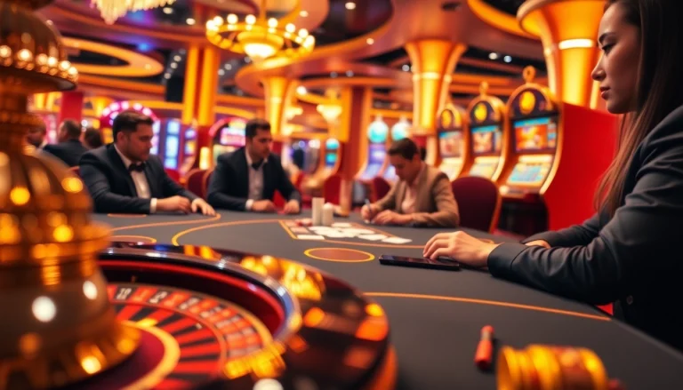Engaging scene at a poker table capturing the essence of the b52club. blog in a vibrant casino atmosphere.
