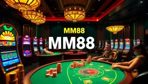 Experience the excitement of MM88 through engaging gambling activities around a vibrant casino table.