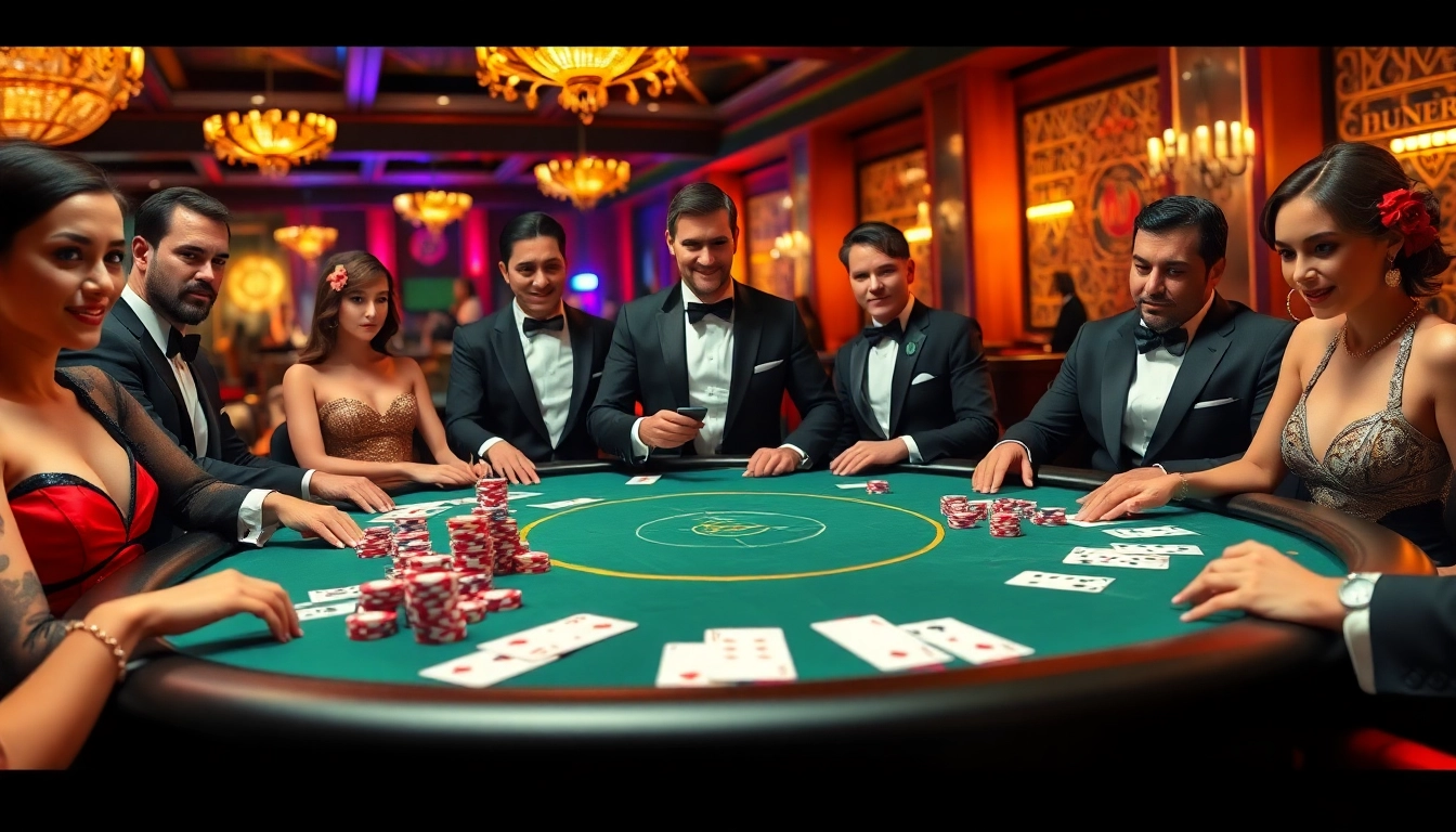Players engaging at a luxurious poker table, reflecting the hidden wiki's excitement and strategic gaming.