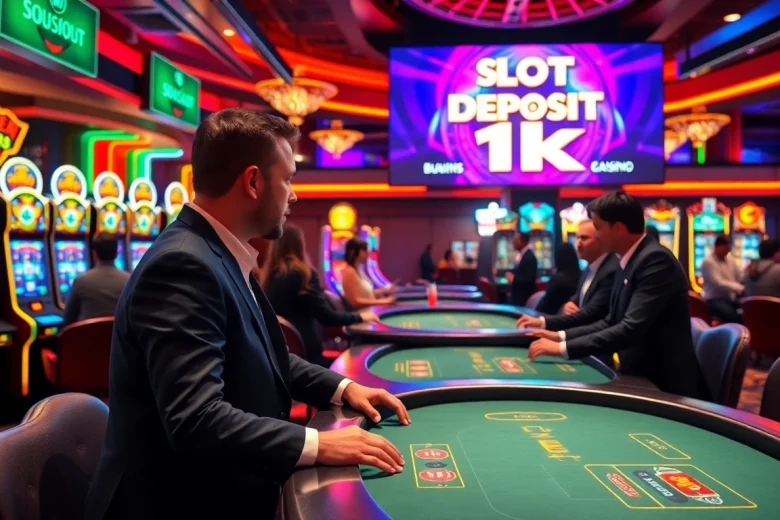 Experience the thrill of slot deposit 1k at an upscale casino atmosphere filled with excitement.