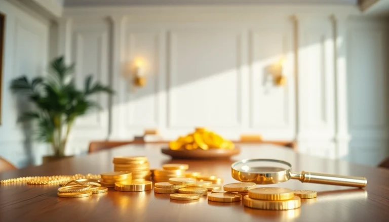 Valuta oro usato con un servizio professionale di compro oro in un ambiente elegante.