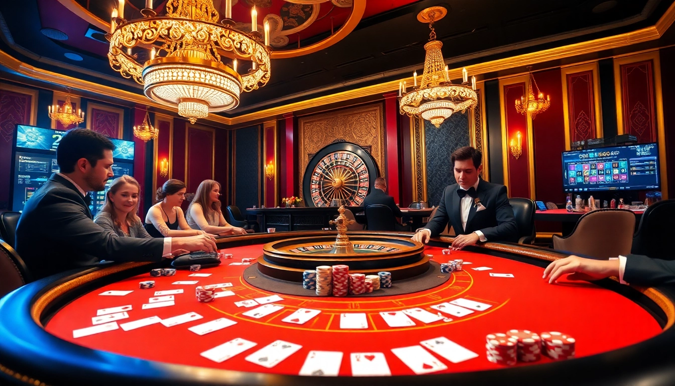 Experience the excitement of Baccarat with players engaging at a luxurious table showcasing https://xx88.us/.