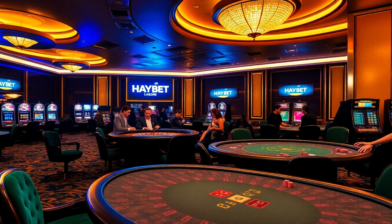 Experience luxury at HAYBET with engaging poker games and vibrant casino visuals.