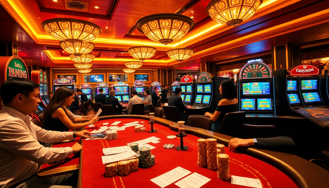 Kết quả bóng đá hôm nay displayed on vibrant casino screens, capturing the thrill of sports betting.