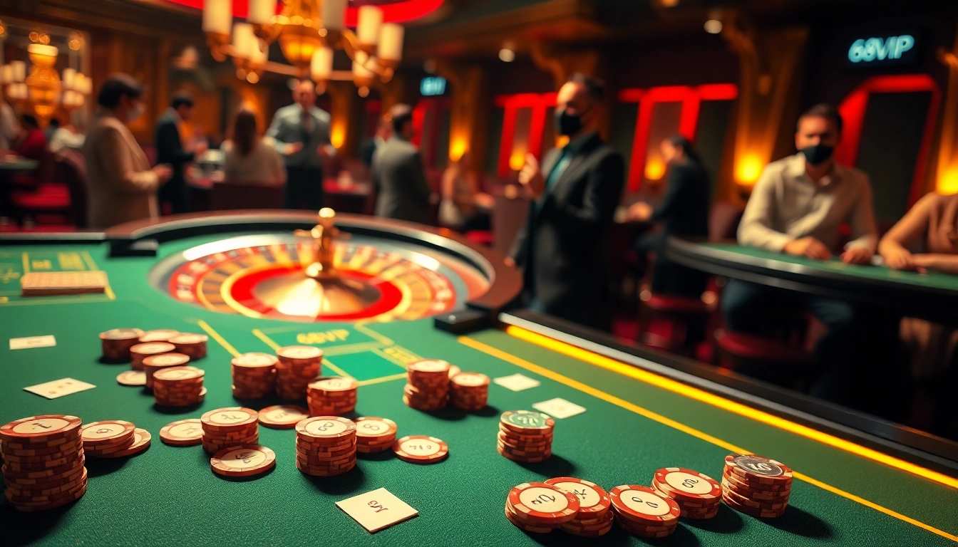 Experience the excitement of betting at 68VIP's luxurious casino table.