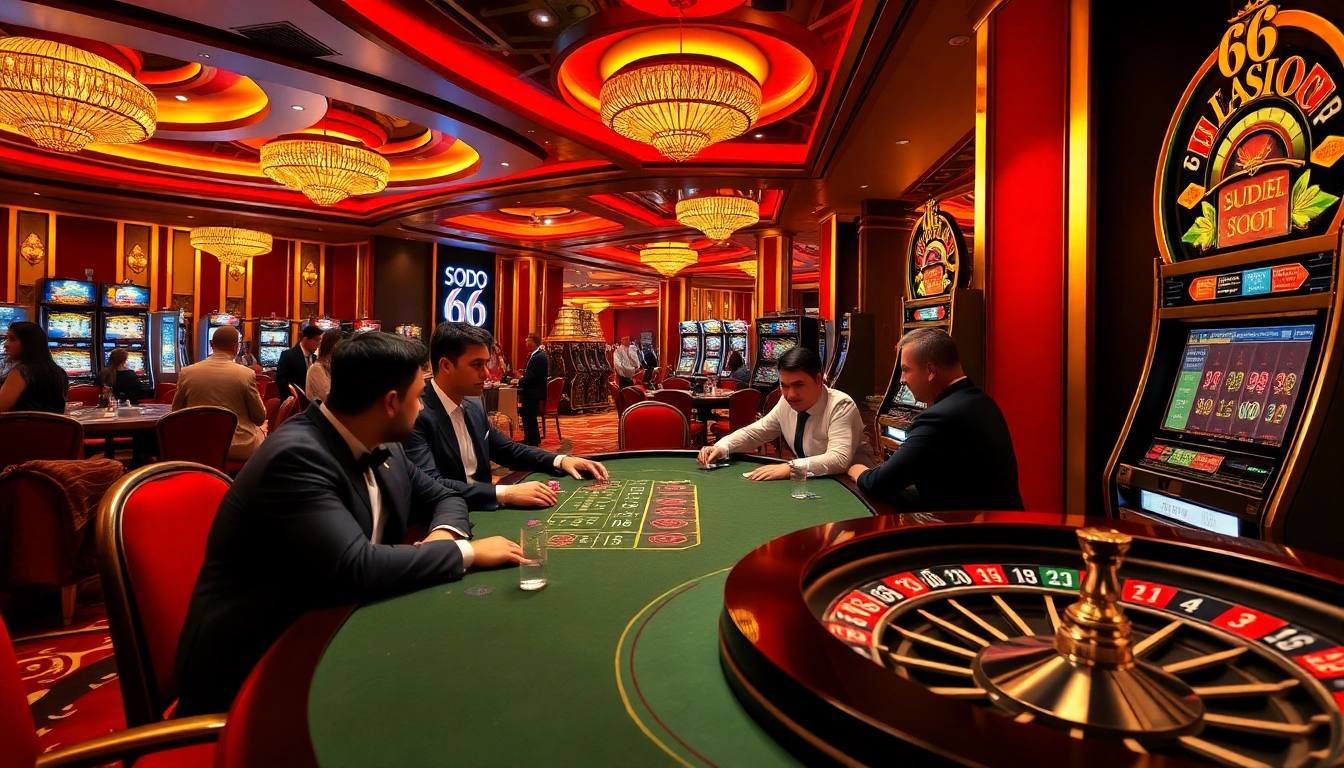 SODO CASINO 66 featuring players at a luxurious poker table strategizing their next moves.