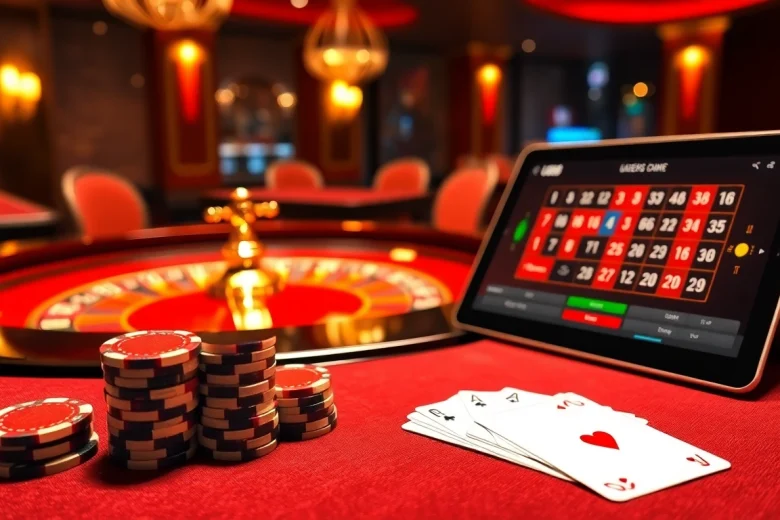 Experience thrilling gameplay with u888 at a luxurious casino table setting.