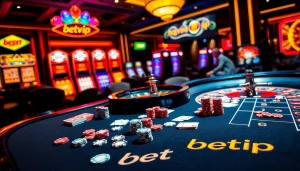 Người chơi BetVIP tham gia các trận casino với tiền cược cao tại bàn sang trọng, có chip poker và các lá bài.