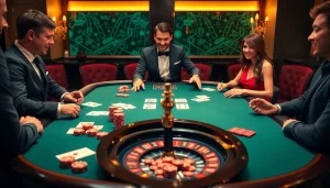 Engage with the hidden wiki's secrets at a vibrant casino table, featuring poker chips and cards.