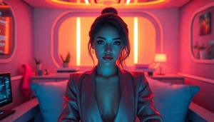 Engaging NSFW AI virtual girlfriend scene with inviting ambiance and lifelike details.