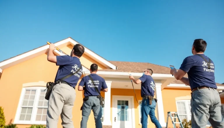 House Painters applying a fresh coat of paint to a suburban home, showcasing professionalism and quality.