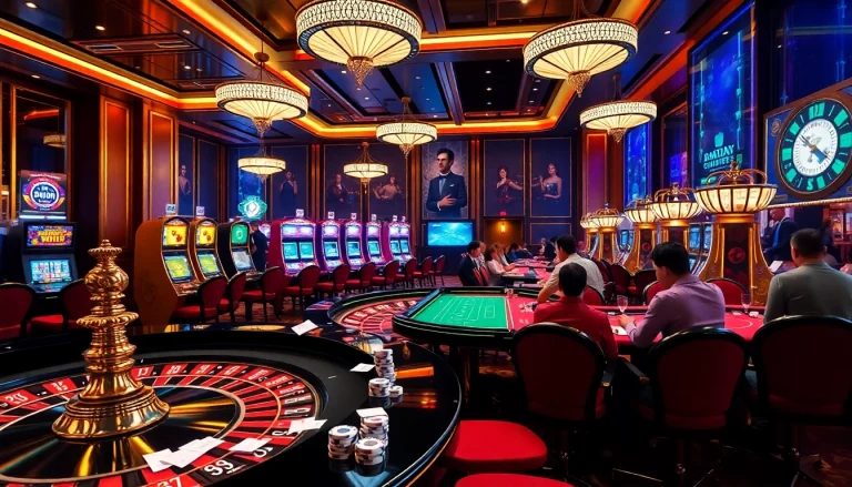Experience the excitement at nova88 with players enjoying thrilling games at a luxurious casino.