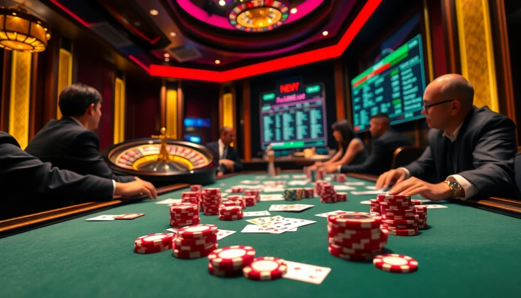 Engaging players at a poker table in a vibrant casino, showcasing the hidden wiki for gambling enthusiasts.