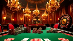 Experience the thrill of gambling at the luxury xx88 poker table with vibrant chips and playing cards.