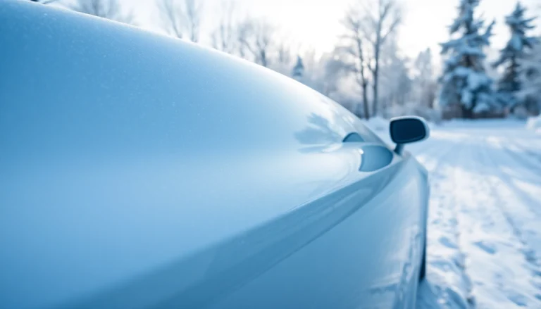 PPF winter road salt protection on a car in winter showcasing pristine detailing and vehicle care.