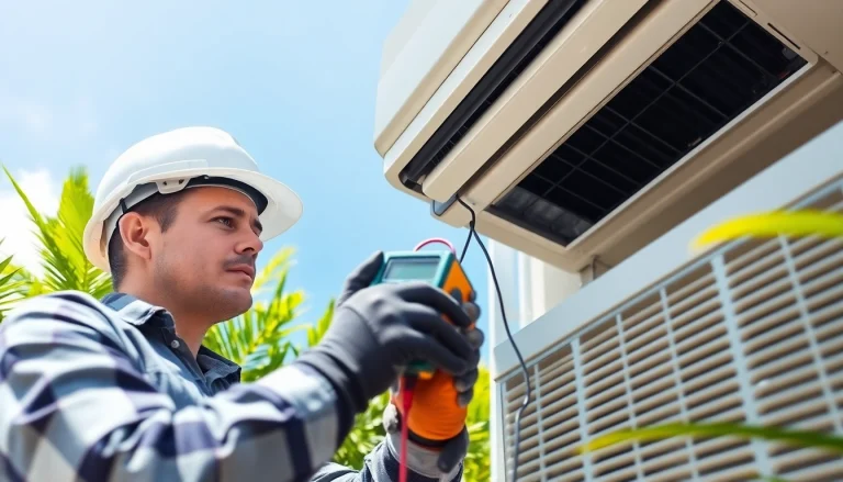 Expert performing AC Repair Clearwater FL with precision and care, ensuring optimal cooling performance.