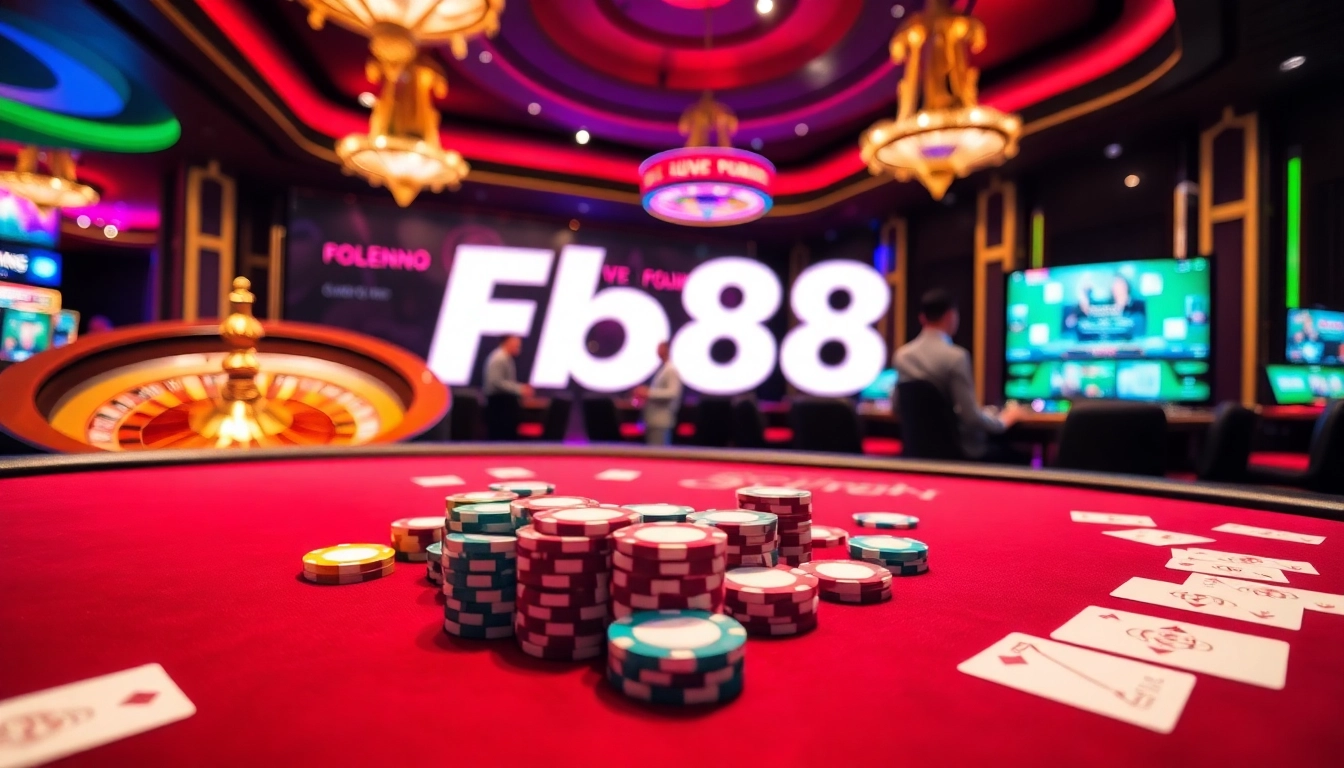 Experience the thrill of gaming at Fb88's luxurious casino table.
