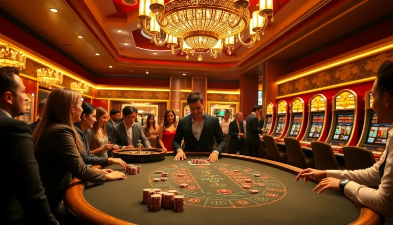 Experience the thrill of gambling at a luxurious kjc casino table with vibrant poker chips.