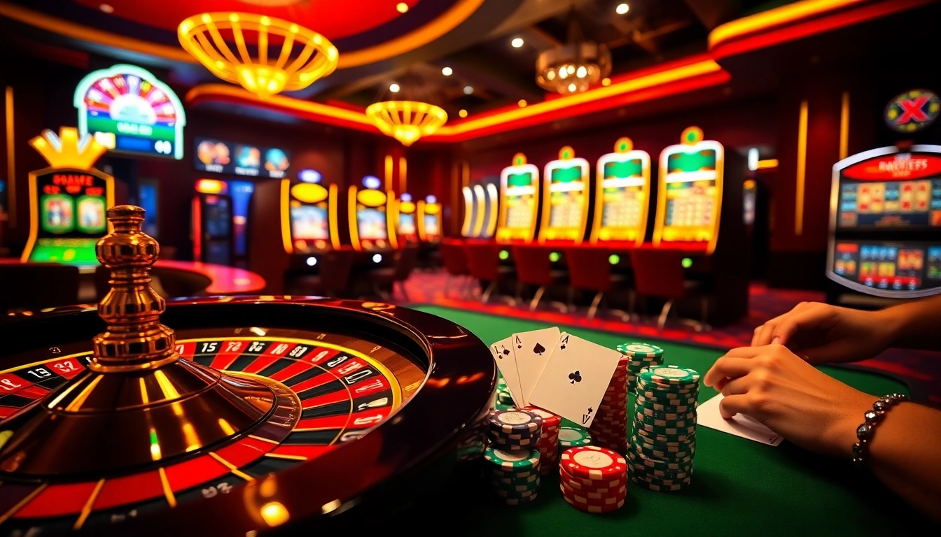 Engage in thrilling online gaming experiences at 8xbet.com with roulette, cards, and vibrant casino elements.
