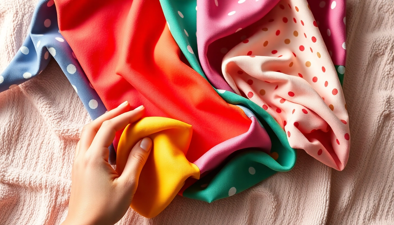 Verken het uitgebreid assortiment bedrukte tricot met verschillende kleuren en patronen in deze levendige collage.