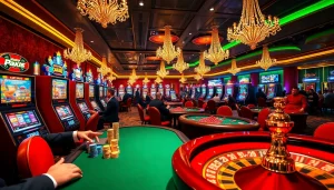 Experience the thrill of betting at the Fly 88 casino, featuring vibrant slot machines and intense poker action.