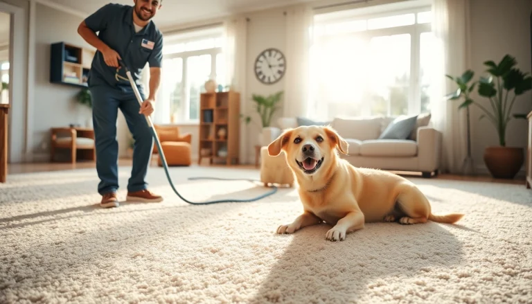 Enhance your pet odor carpet cleaning service in a bright, inviting living room environment.