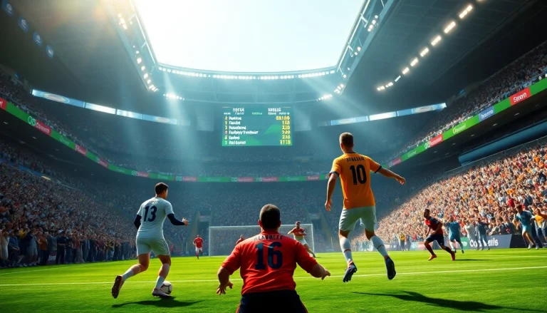 Enjoying ผลบอลวันนี้ with live soccer action and thrilling stadium atmosphere.