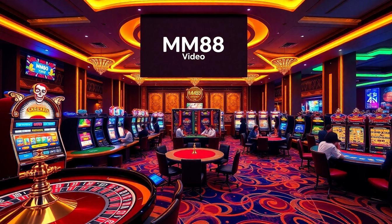 Casually playing poker at a luxurious casino table featuring MM88 video displays.