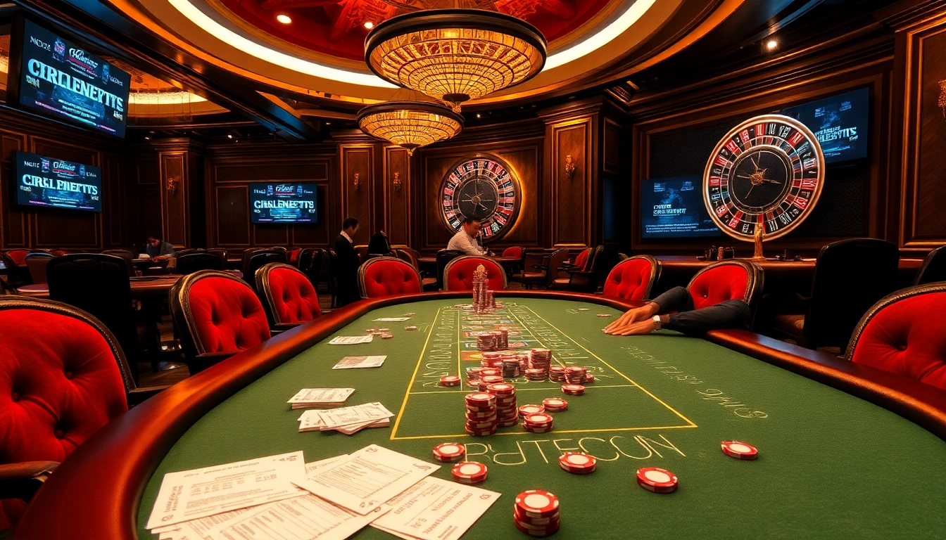 The hidden wiki showcases a vibrant poker game scene in a luxurious casino setting.