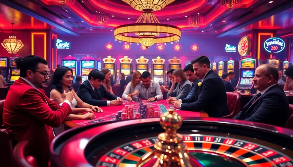Players engaging in high-stakes poker at a luxurious casino, showcasing indoxxi-themed excitement.