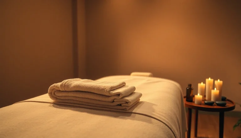 출장마사지의 차분한 분위기를 보여주는 고요한 마사지 치료 장면