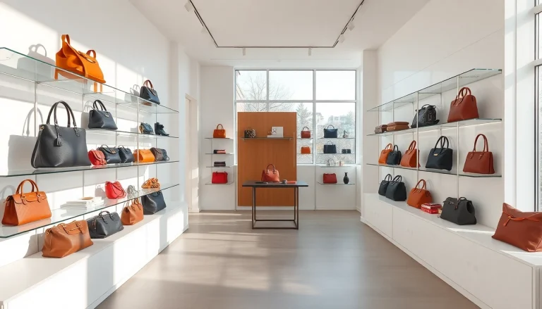 레플리카 제품이 고급 쇼핑 공간에 우아하게 전시된 모습