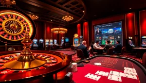 Experience thrilling gameplay and exciting wins at QQ88's luxurious casino setting.