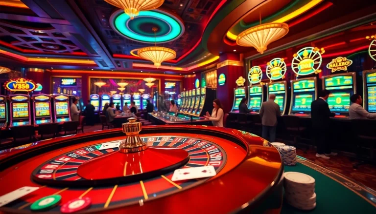 Experience the thrill of gambling at vn88 with lively casino tables and excited players.