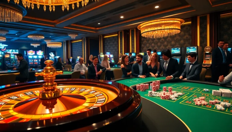 The roulette wheel spins at an elegant casino, featuring action-packed moments and excitement at https://tg88co.com/ in a luxurious setting.
