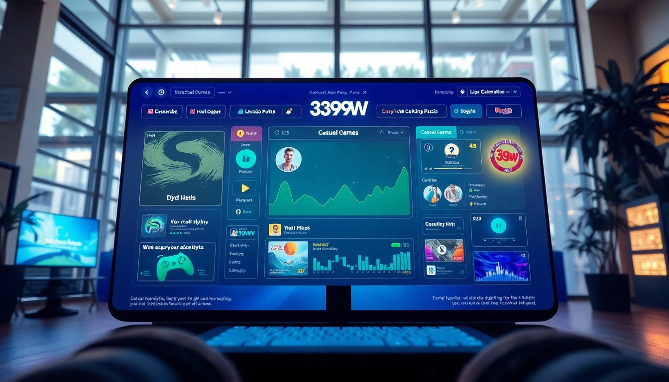 Experience the dynamic digital gaming interface of 399W, capturing the essence of online gaming entertainment.