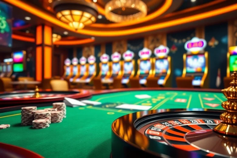 Experience the excitement of u888 with vibrant casino tables and engaging slot machines.