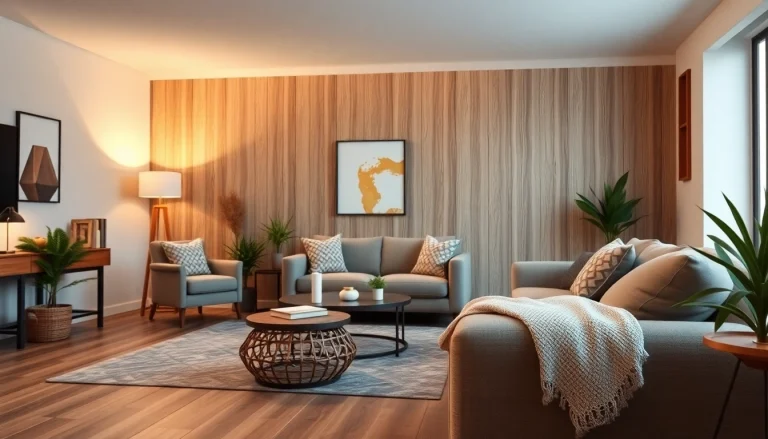 Enhance your interior with peel & stick wall paneling in a cozy living room setup.