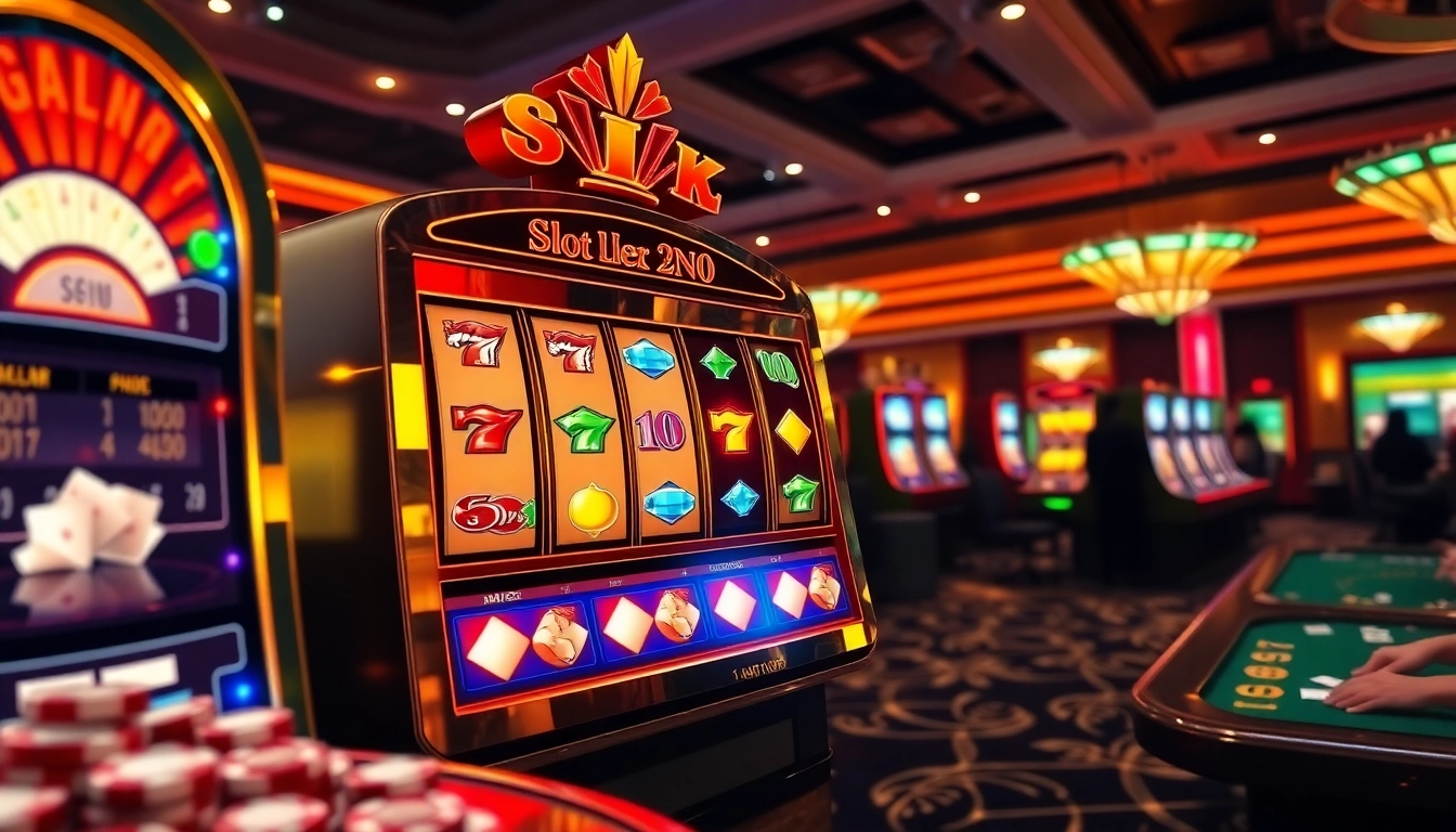 Experience engaging gameplay at slot depo 5k with vibrant casino visuals highlighting slot machines and excitement.
